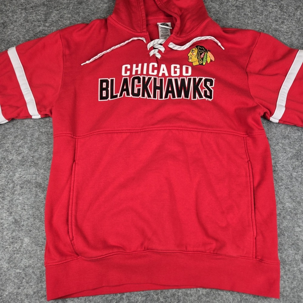 NHL Chicago Blackhawks Lace Up Pullover Hoodie Men's Large Hockey Conner Bedard - Picture 4 of 9